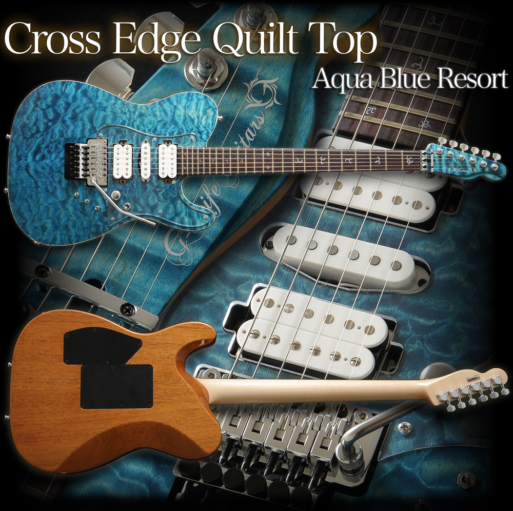 G-Life Guitars /“Cross Edge” Quilt Top / Aqua Blue Resort